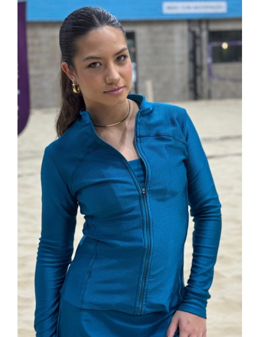 Casaco Textura Azul Pacífico