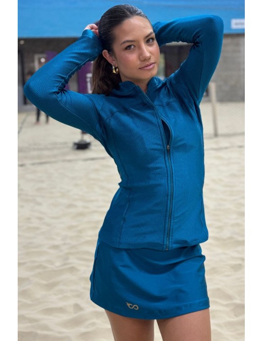 Casaco Textura Azul Pacífico