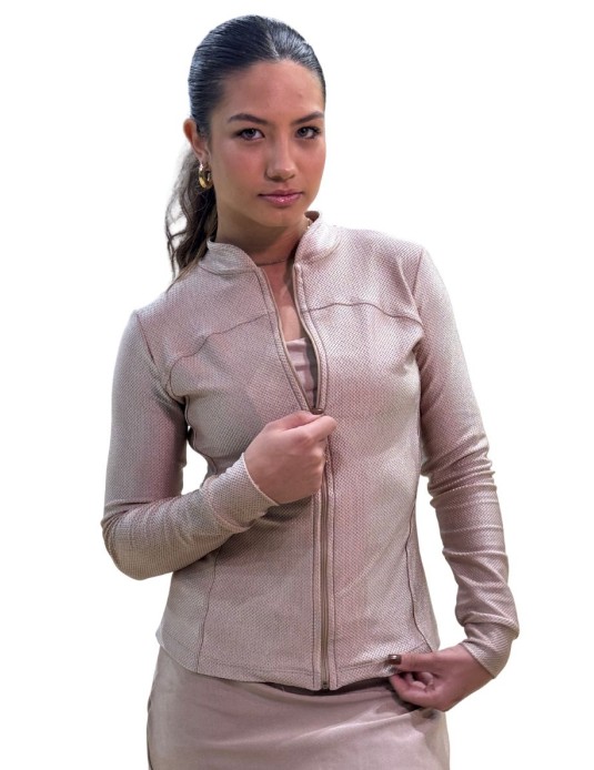 Casaco Textura Golden Nude