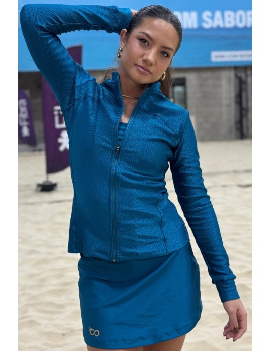 Casaco Textura Azul Pacífico